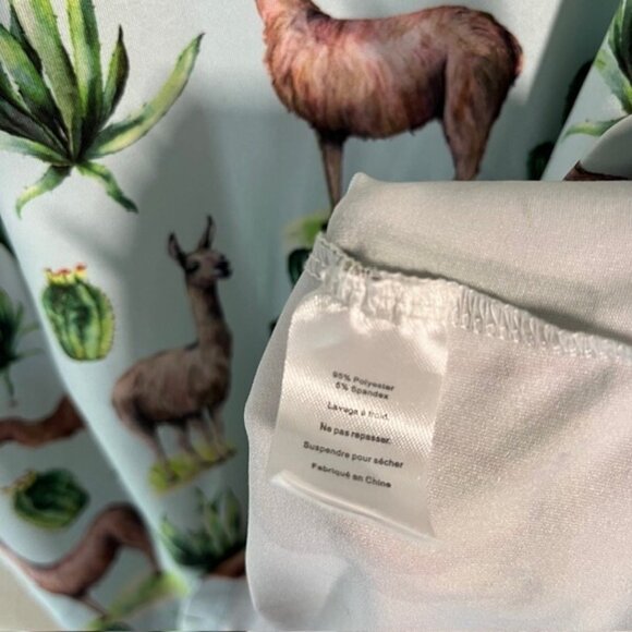 Green Side Golf Polo Mens Large Llama Athletic Stretch Blue Green - Picture 4 of 5